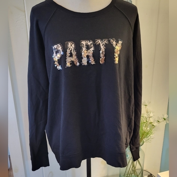 Torrid Gold Sequin & Black Party Sweatshirt Size 16 - Picture 5 of 11
